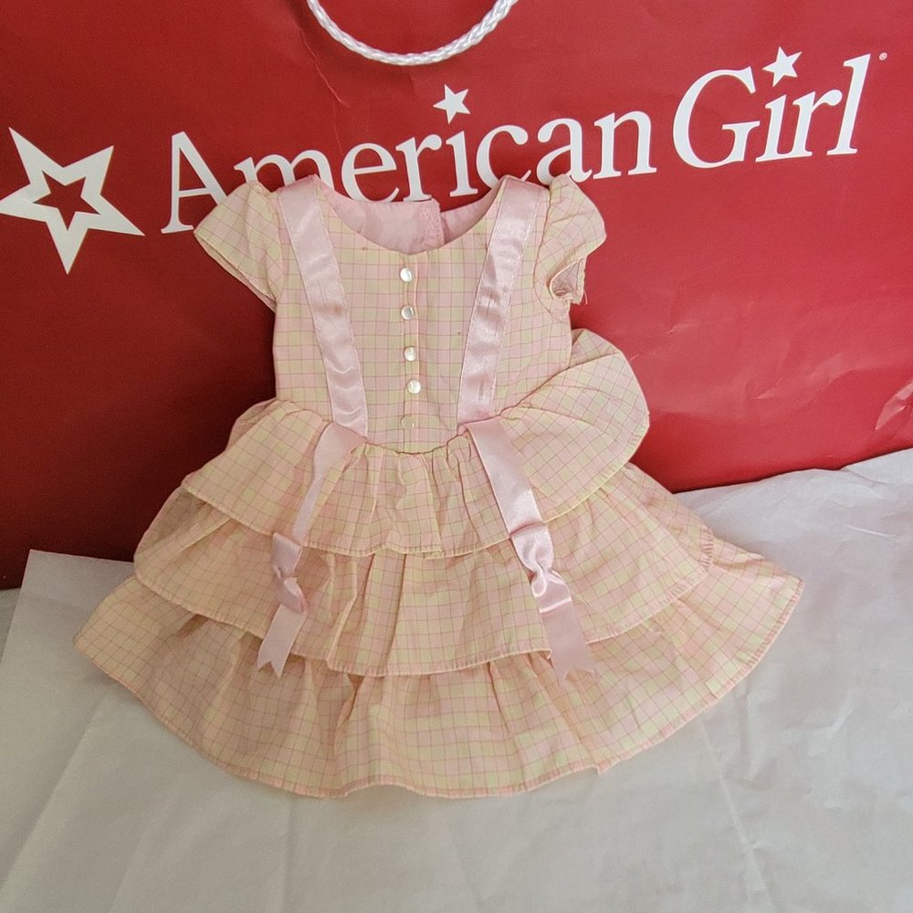American Girl Marie Grace Summer Check Dress Pink Green Limited Edition Rare